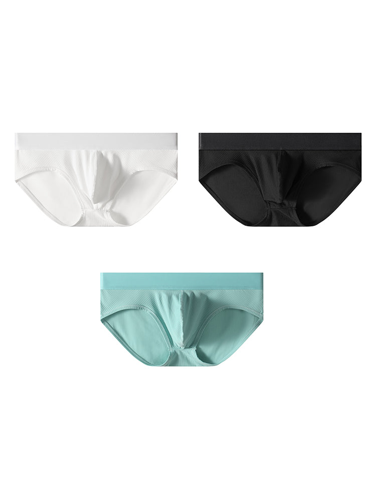 3 Pack Men's Solid Color Large U-Pouch Sporty Cut Odor-Resistant Soft Briefs | dmunderwear detail image 16