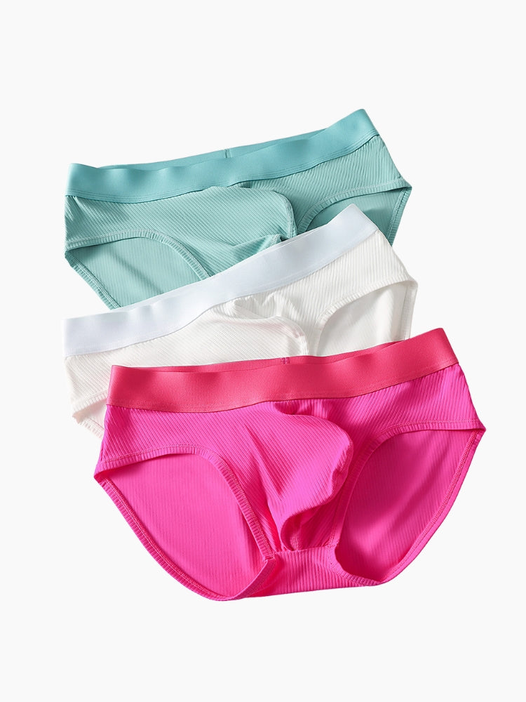 3 Pack Men's Solid Color Large U-Pouch Sporty Cut Odor-Resistant Soft Briefs | dmunderwear detail image 4