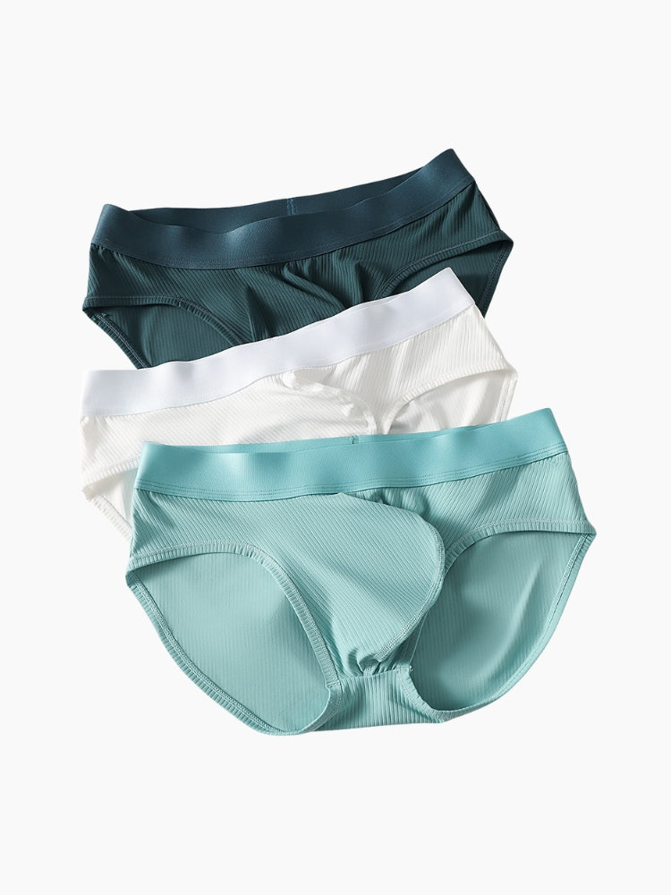 3 Pack Men's Solid Color Large U-Pouch Sporty Cut Odor-Resistant Soft Briefs | dmunderwear detail image 8