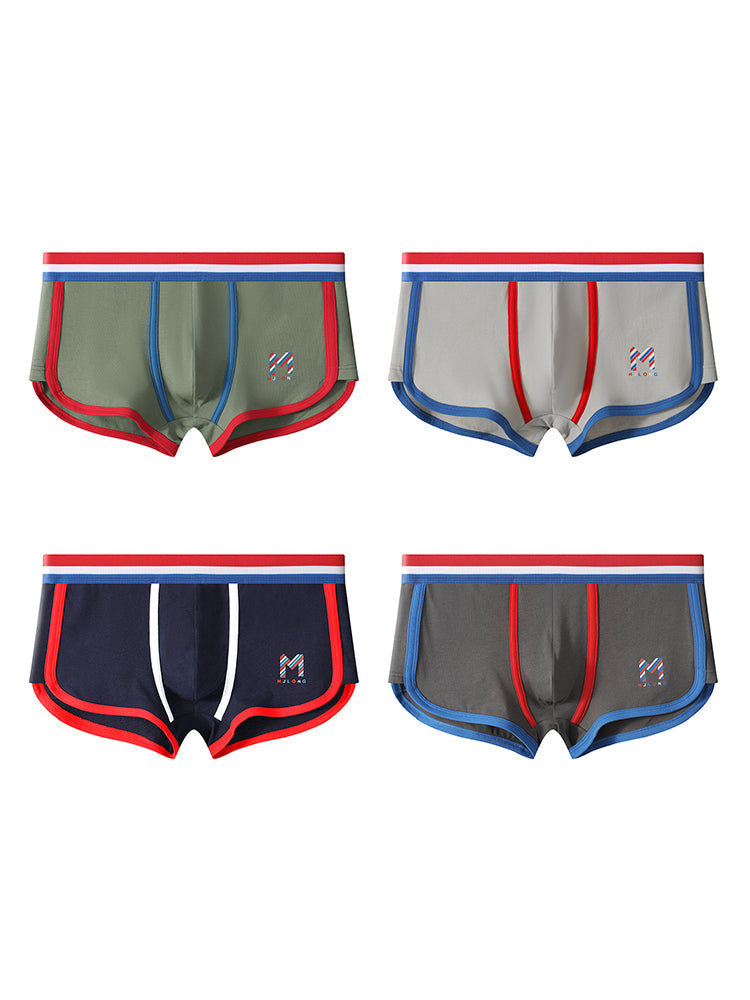 3 Pack Men's Solid Color Mid-Rise Breathable Antibacterial Sporty Cut Trunks | dmunderwear detail image 14
