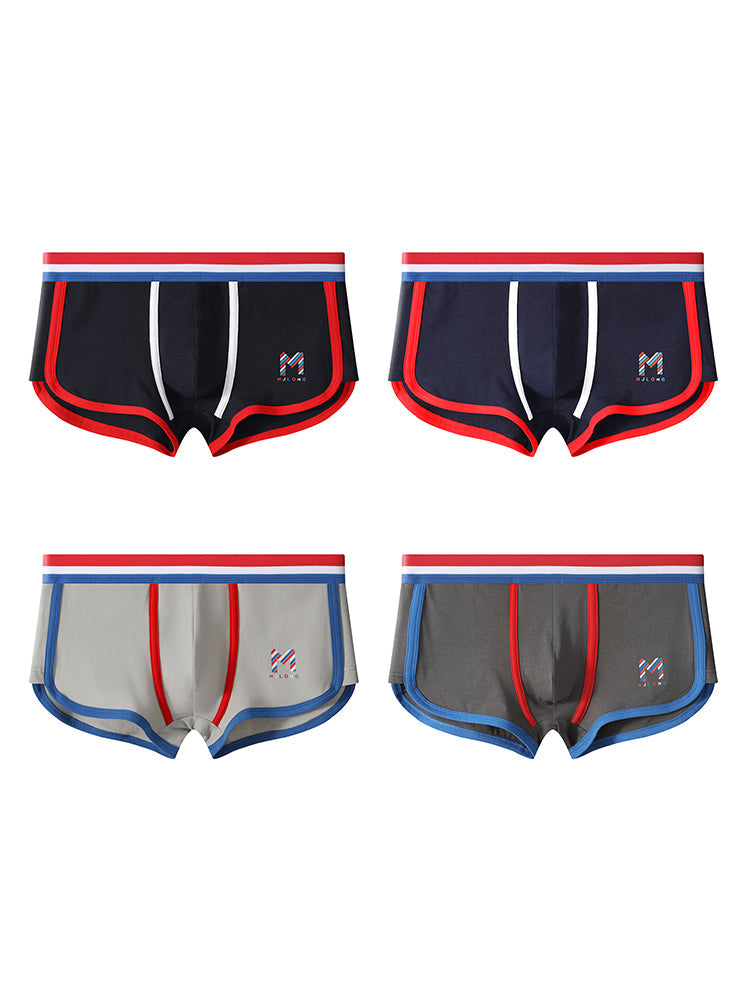 3 Pack Men's Solid Color Mid-Rise Breathable Antibacterial Sporty Cut Trunks | dmunderwear detail image 18
