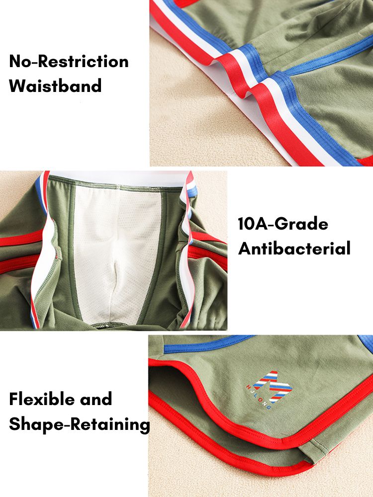 3 Pack Men's Solid Color Mid-Rise Breathable Antibacterial Sporty Cut Trunks | dmunderwear detail image 4
