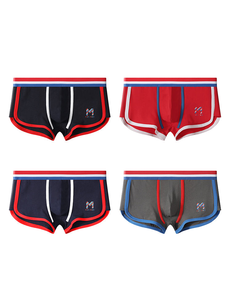 3 Pack Men's Solid Color Mid-Rise Breathable Antibacterial Sporty Cut Trunks | dmunderwear detail image 8