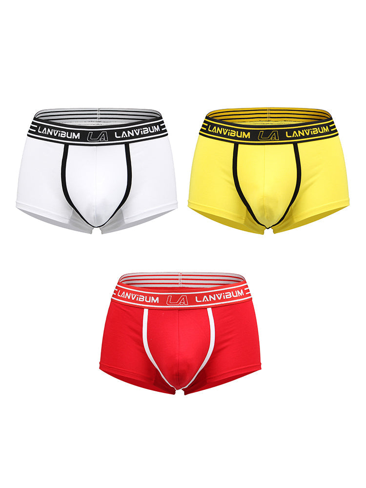 3 Pack Men's Solid Color Odor-Resistant Soft Supportive Pouch Trunks | dmunderwear detail image 12