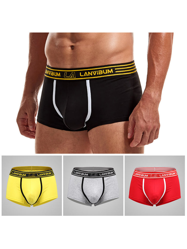 3 Pack Men's Solid Color Odor-Resistant Soft Supportive Pouch Trunks | dmunderwear detail image 20