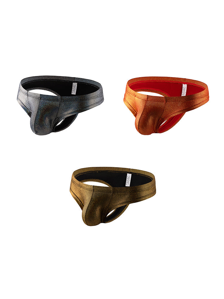 3 Pack Men's Sparkle Thongs in Solid Colors | dmunderwear variant image