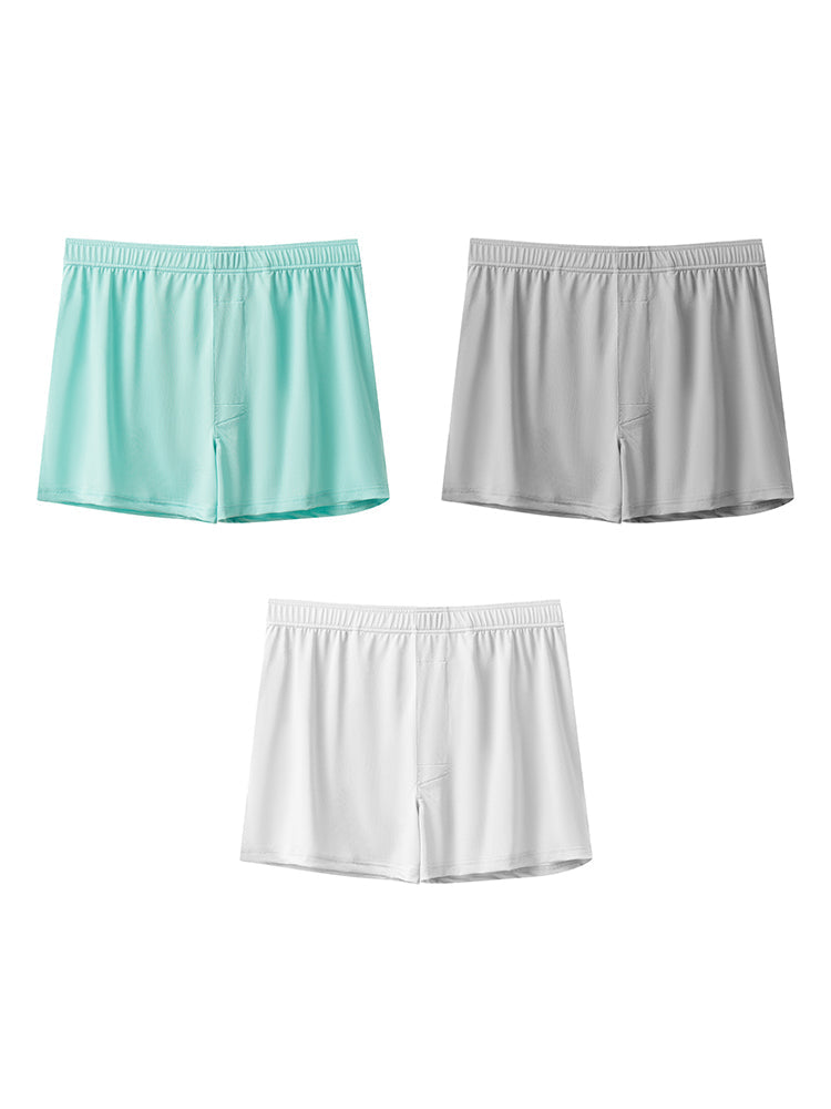 3 Pack Men's Solid Color Thin Breathable Odor-Control Seamless Boxer Briefs | dmunderwear variant image