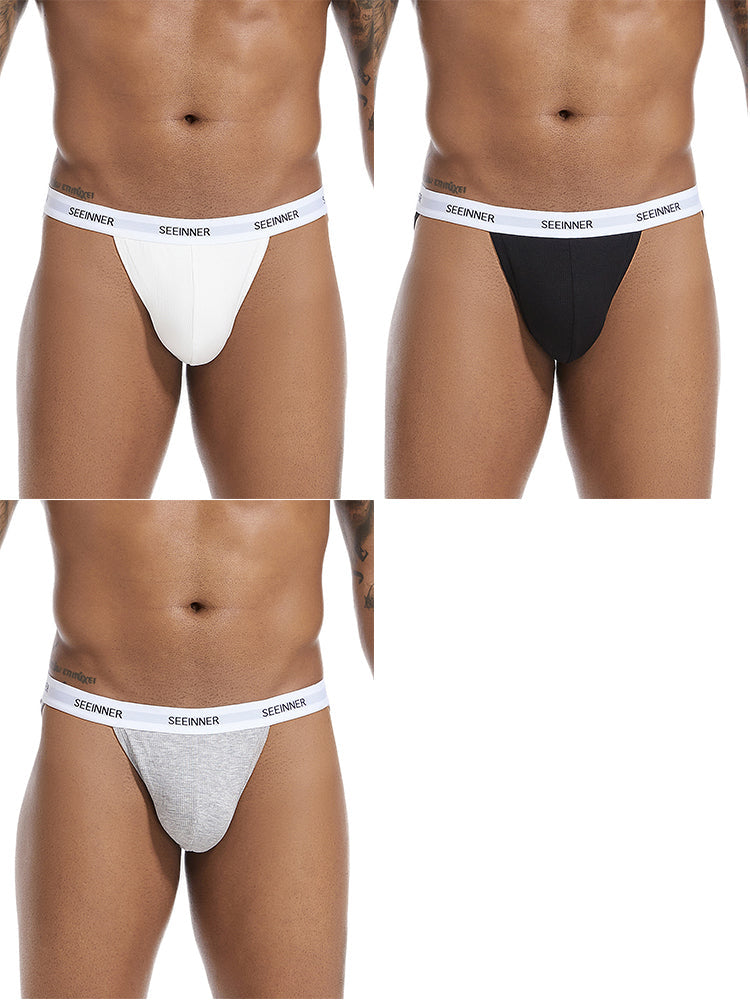 3 Pack Men's Sporty Cut Comfy Waistband Moisture-Wicking Briefs | dmunderwear variant image