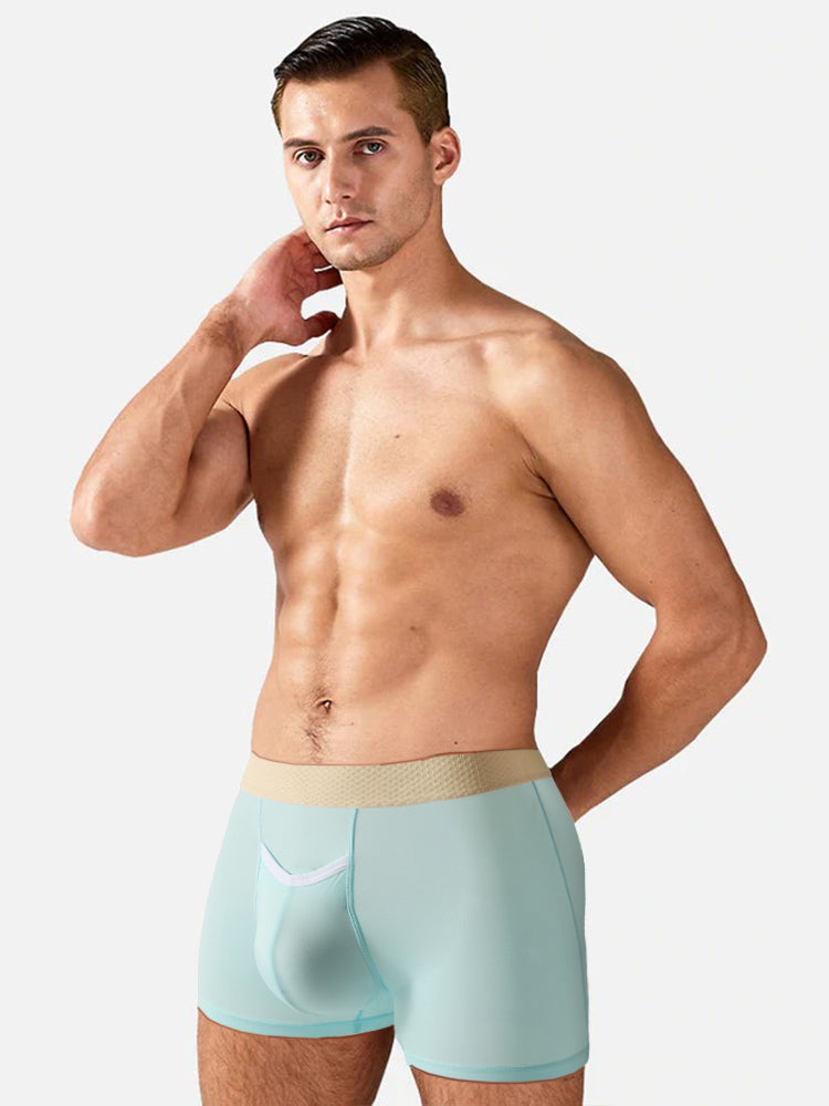 3 Pack Men's Stay-Put Fit Stretch Fabric Seamless Comfort Trunks | dmunderwear detail image 3