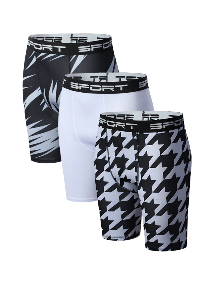 3 Pack Men's Stretchy for Outdoor Quick-Dry Compression Activewear Tights | dmunderwear variant image