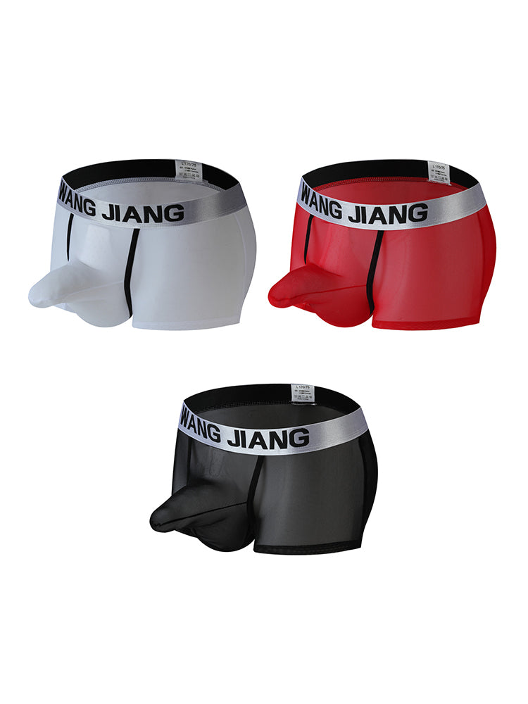 3 Pack Men's Supportive Large Pouch Ultra-Flexible Firm Support Soft-Bound Edges Trunks | dmunderwear variant image