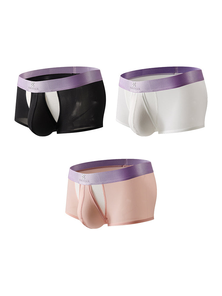 3 Pack Men's Supportive Pouch Lightweight Antibacterial Cooling Trunks | dmunderwear variant image
