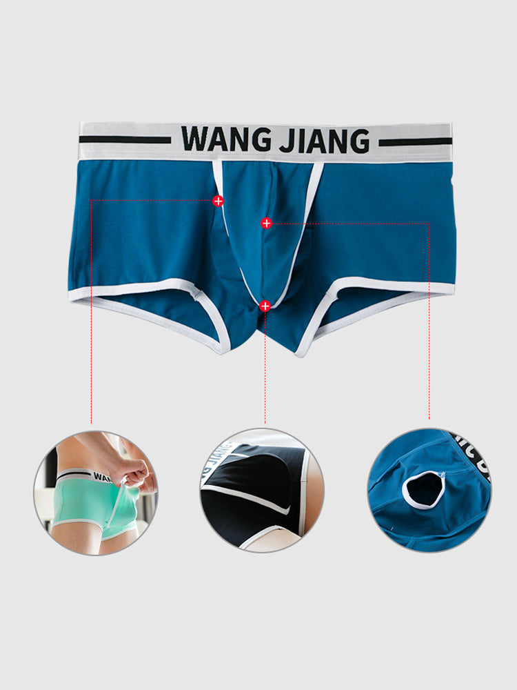 3 Pack Men's Supportive Separated Pouch Quick-Dry Stretch Fit Trunks | dmunderwear detail image 11
