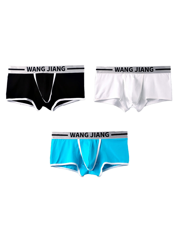 3 Pack Men's Supportive Separated Pouch Quick-Dry Stretch Fit Trunks | dmunderwear variant image