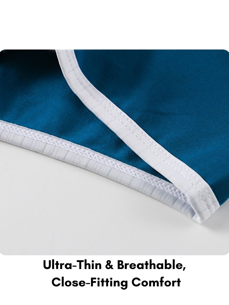 3 Pack Men's Supportive Separated Pouch Quick-Dry Stretch Fit Trunks | dmunderwear detail image 5