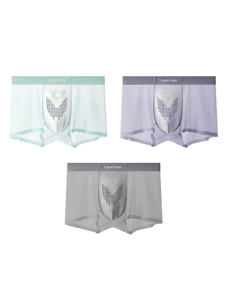3 Pack Men's Thin Bare-Skin Seamless Ice Silk Moisture-Resistant Trunks | dmunderwear variant image