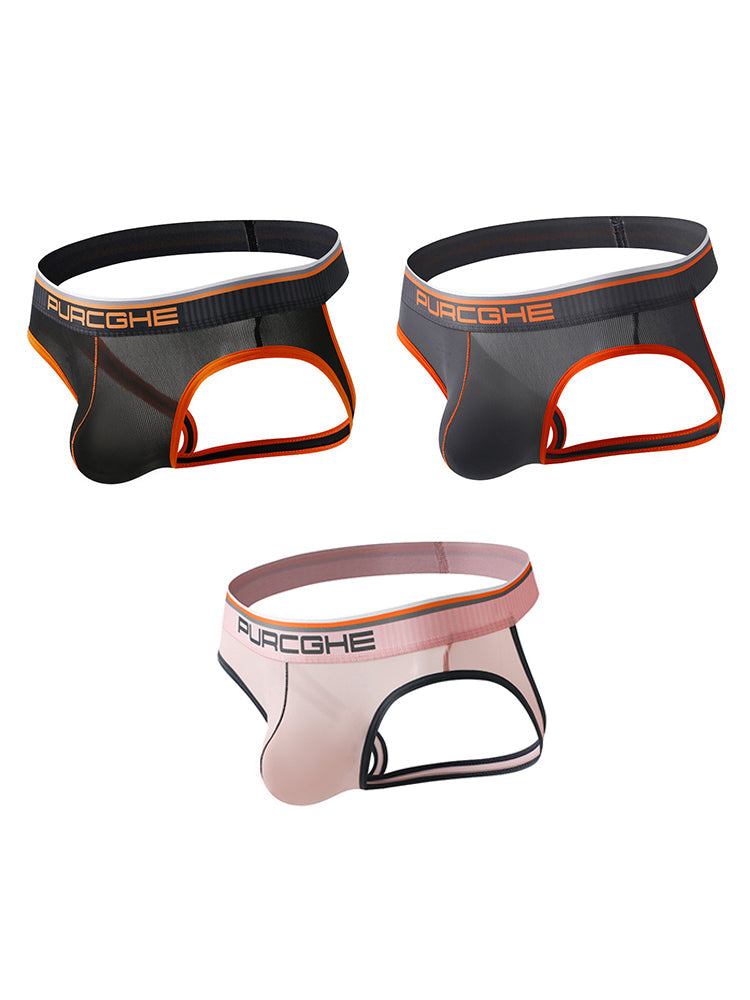 3 Pack Men's Trendy Sexy Seamless Comfort Supportive Fit Jockstrap | dmunderwear variant image