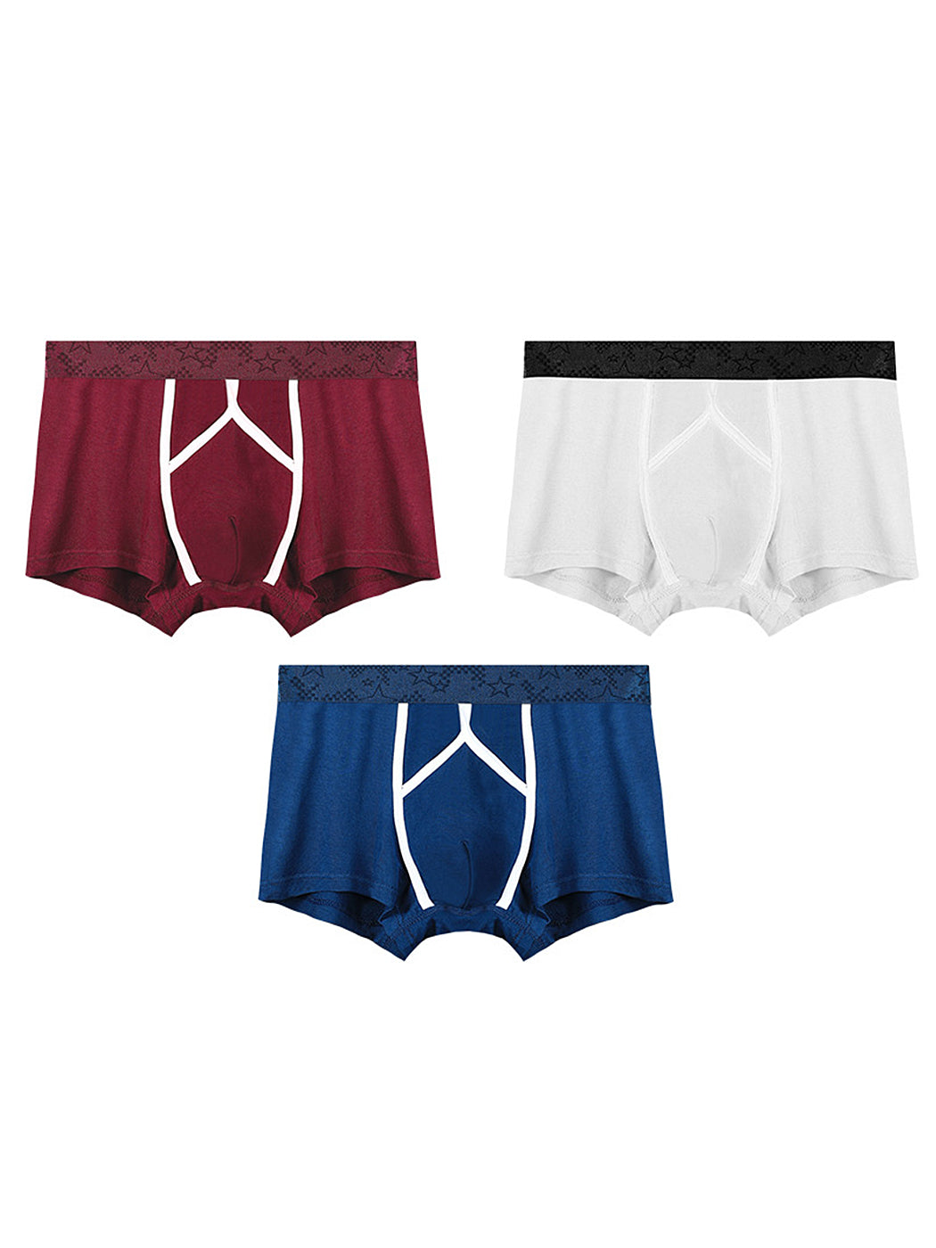 3 Pack Men's U Pouch Contour Patchline Trunks | dmunderwear variant image