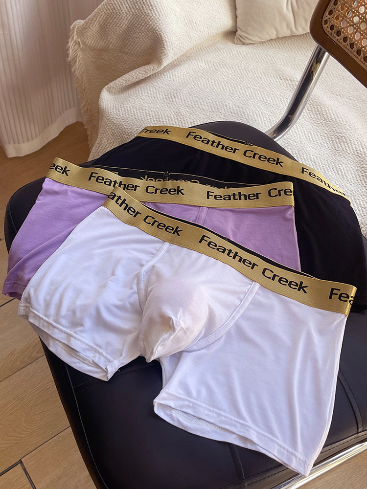 3 Pack Men's U-Shaped Large Pouch Breathable Comfortable Trunks | dmunderwear detail image 1
