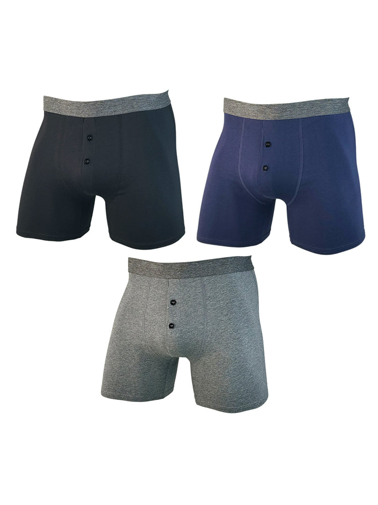 3 Pack Men's Ultra-Soft Breathable Cotton Button Fly Midway Briefs | dmunderwear variant image