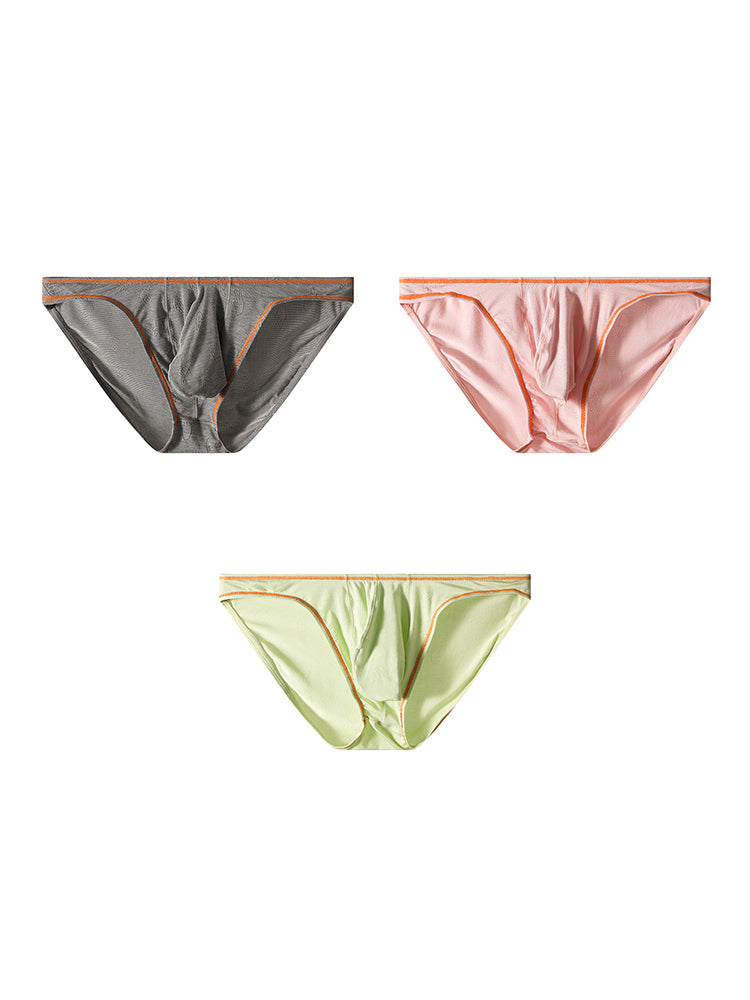 3 Pack Men's Ultra-Soft Stretch Fabric Ice Silk Briefs | dmunderwear variant image