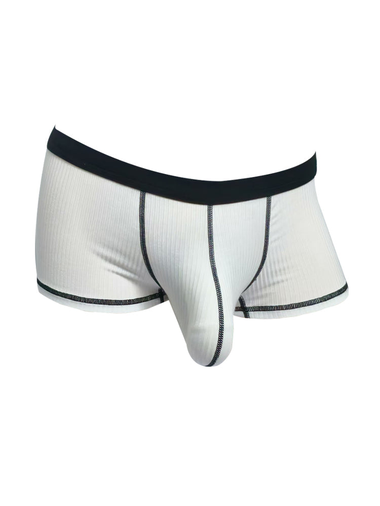 3 Pack Men's Ultra-Thin Cooling Large Supportive Pouch Breathable Low-Rise Trunks | dmunderwear detail image 1