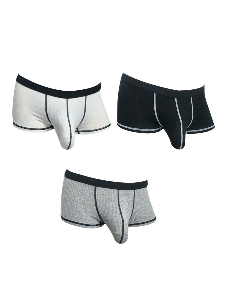 3 Pack Men's Ultra-Thin Cooling Large Supportive Pouch Breathable Low-Rise Trunks | dmunderwear variant image