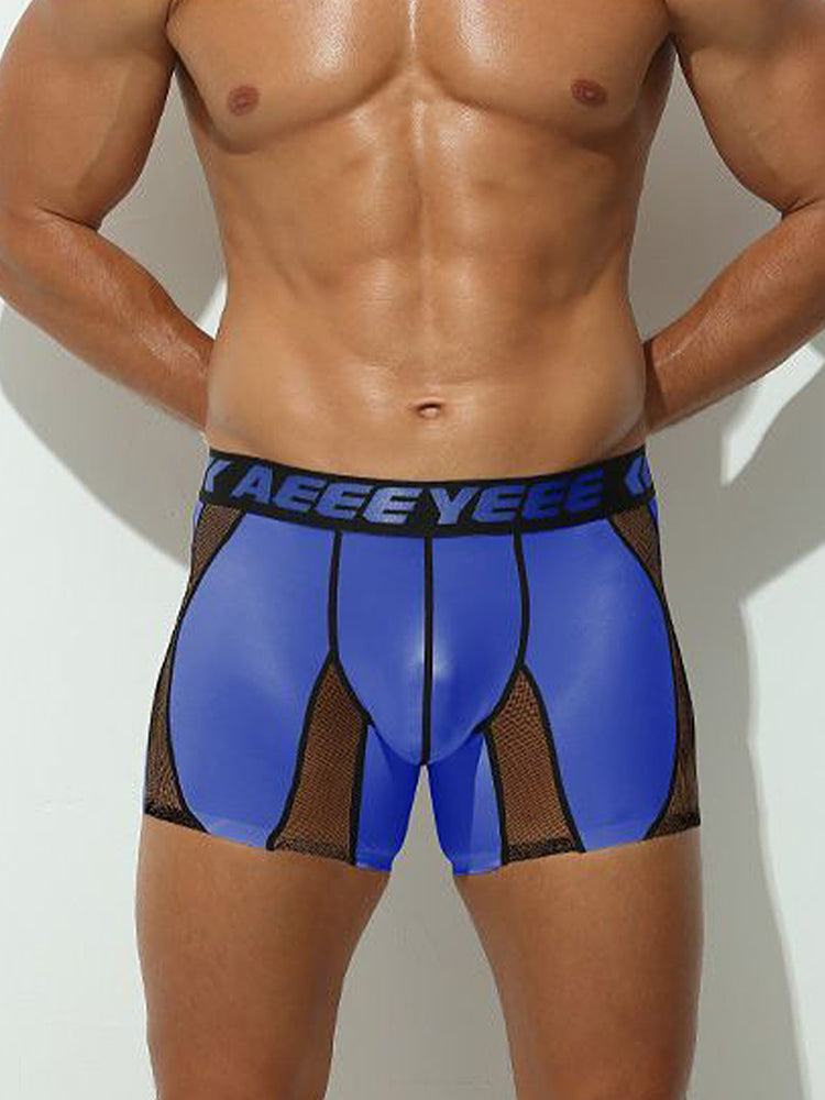 2 Pack Men's Workout Anti-Chafing Quick-Dry & Breathable Mesh Stretch Boxer Briefs | dmunderwear detail image 1