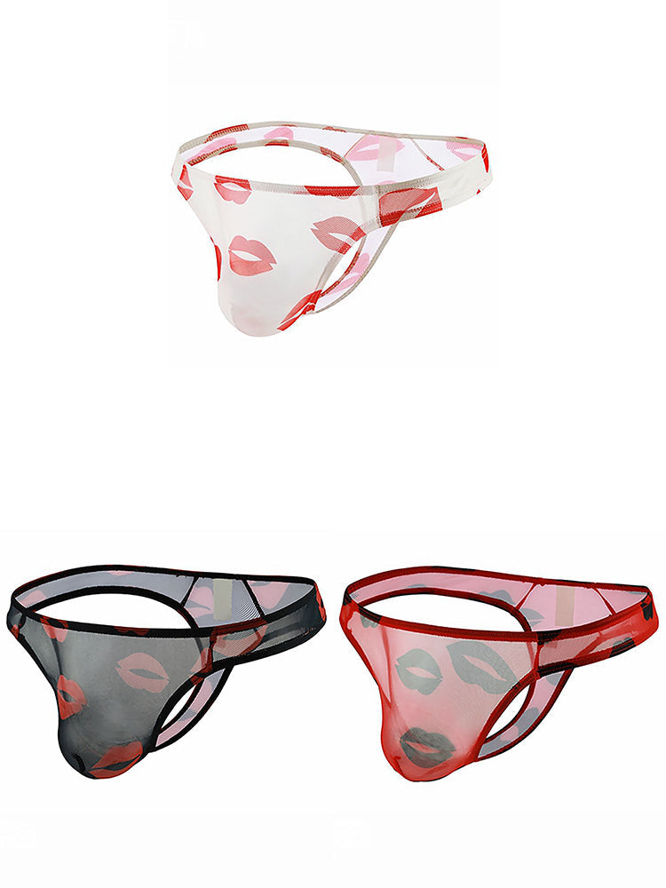 3 Pack Sexy Print Low-rise Thongs for Men | dmunderwear variant image
