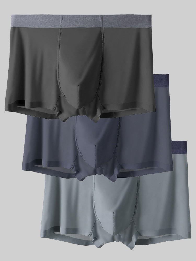 3 Pack Trackless Summer Ultra Thin Pouch Men's Trunks | dmunderwear variant image