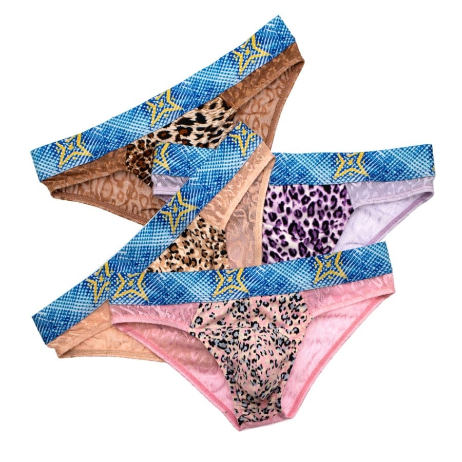 4 Pack Bold Leopard Lace Briefs | dmunderwear