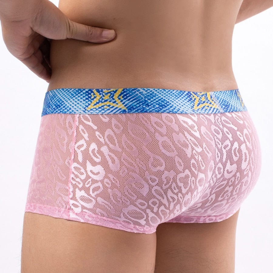 4 Pack Bold Leopard Lace Trunks | dmunderwear detail image 6