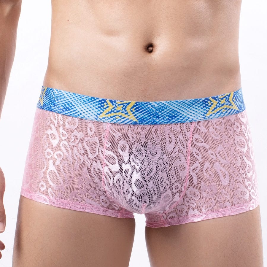 4 Pack Bold Leopard Lace Trunks | dmunderwear detail image 8