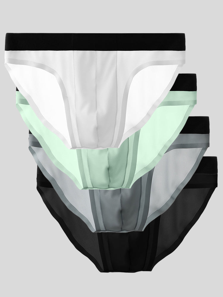 4 Pack Ice Silk Seamless Men's Briefs | dmunderwear variant image