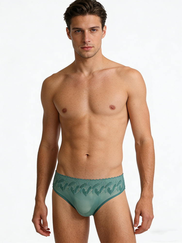 4 Pack Men's 3D Pouch & Seamless Lace Accent Comfort Briefs | dmunderwear