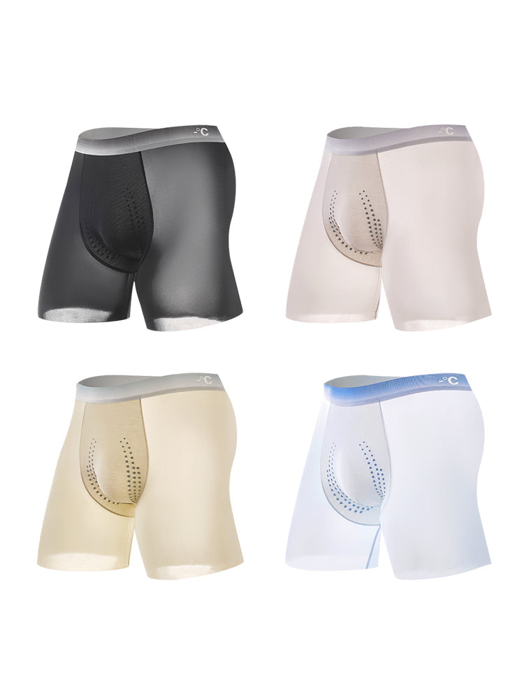 4-pack Men's Anti-Chafing & Gusset Protection Ice Silk Midway Briefs | dmunderwear variant image