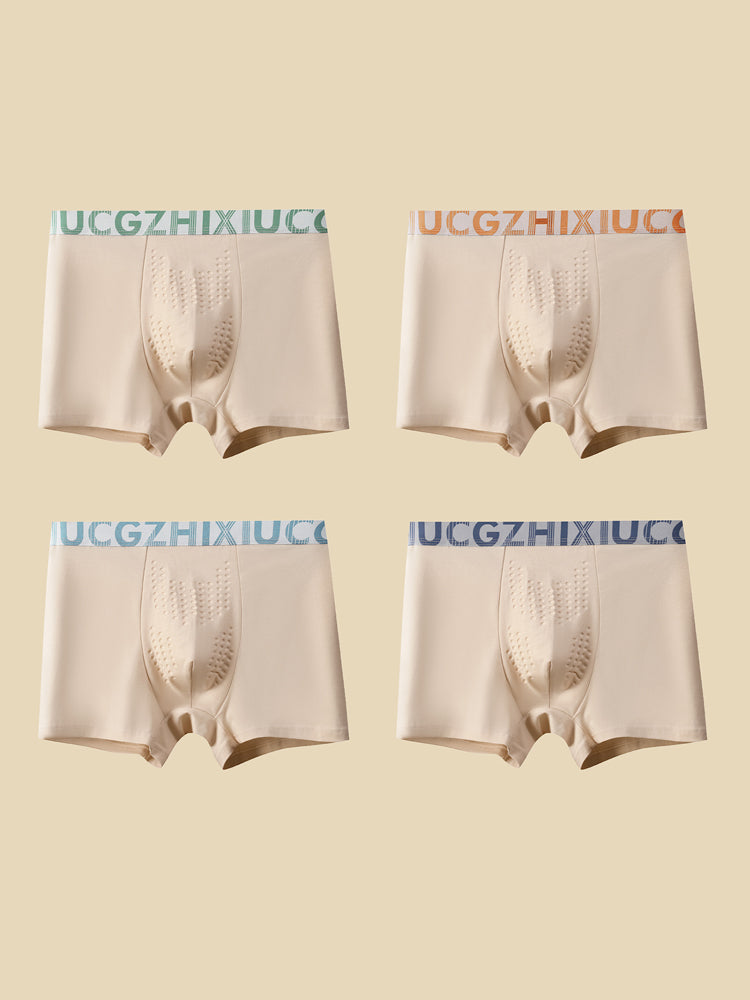 4 Pack Men's Antibacterial Comfort Cotton Quick-Dry Trunks | dmunderwear variant image