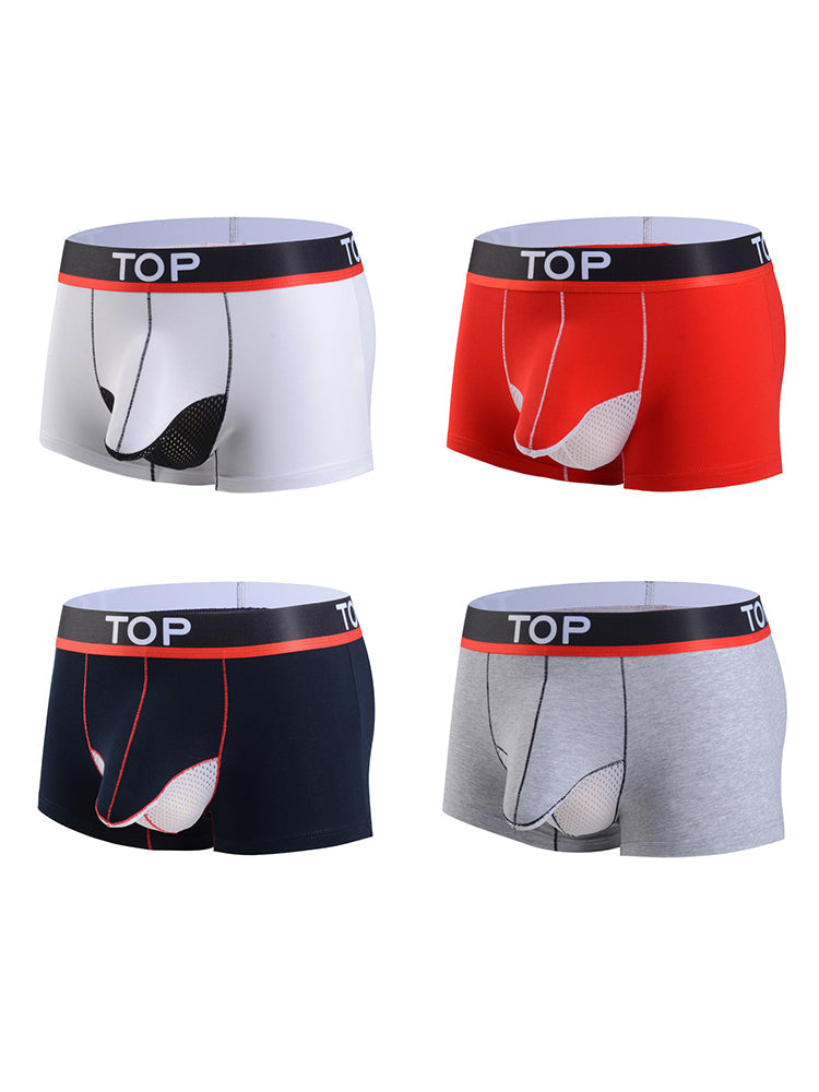 4 Pack Men's Cotton Gun Egg Separation Elephant Nose Trunks | dmunderwear variant image