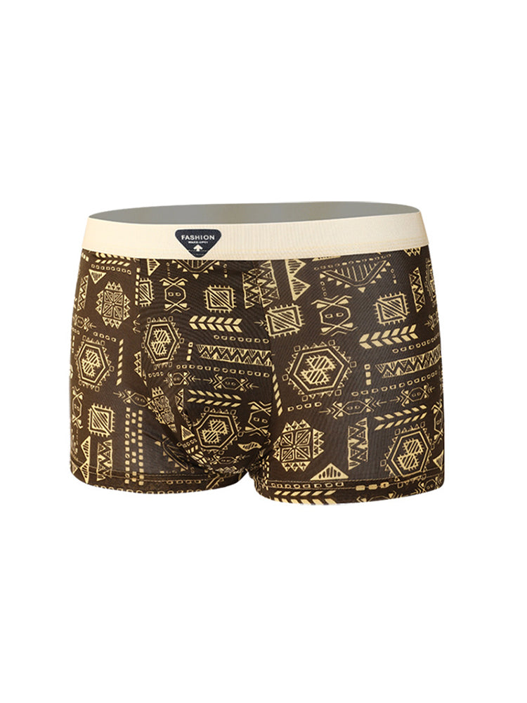 4 Pack Men's Ice Silk Antibacterial Breathable Seamless Comfort Trunks | dmunderwear