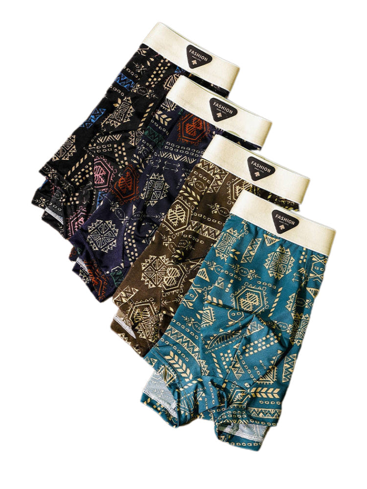 4 Pack Men's Ice Silk Antibacterial Breathable Seamless Comfort Trunks | dmunderwear detail image 11