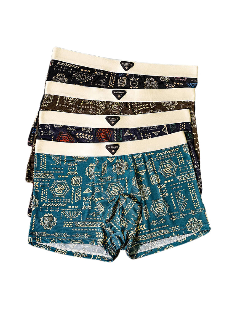 4 Pack Men's Ice Silk Antibacterial Breathable Seamless Comfort Trunks | dmunderwear detail image 13