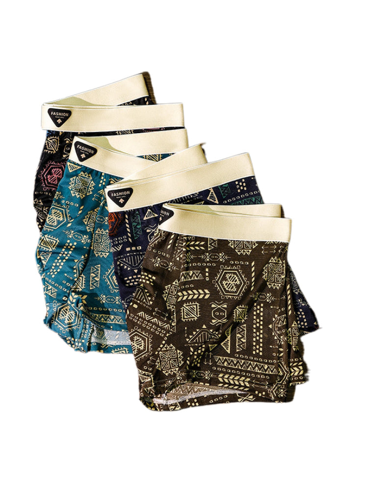 4 Pack Men's Ice Silk Antibacterial Breathable Seamless Comfort Trunks | dmunderwear detail image 14