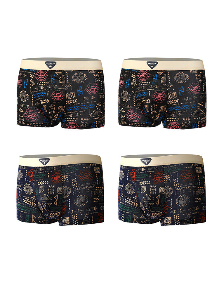 4 Pack Men's Ice Silk Antibacterial Breathable Seamless Comfort Trunks | dmunderwear detail image 9