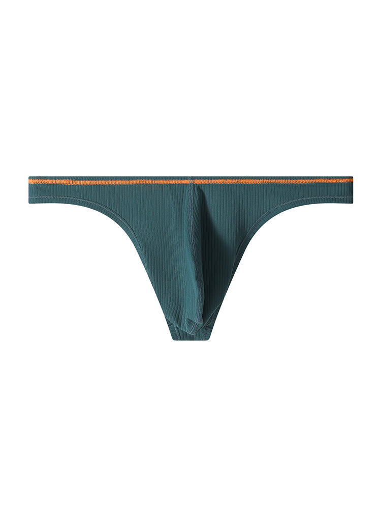 4 Pack Men's Low-Rise Solid Thongs with Reinforced Edging | dmunderwear detail image 12