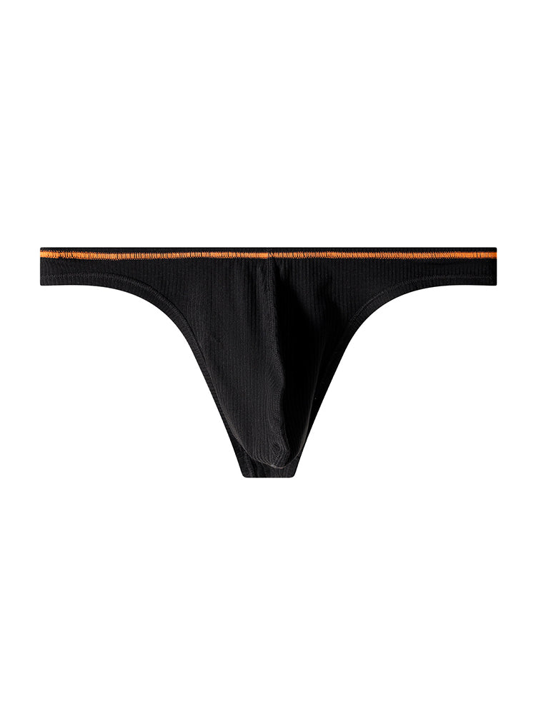 4 Pack Men's Low-Rise Solid Thongs with Reinforced Edging | dmunderwear detail image 9
