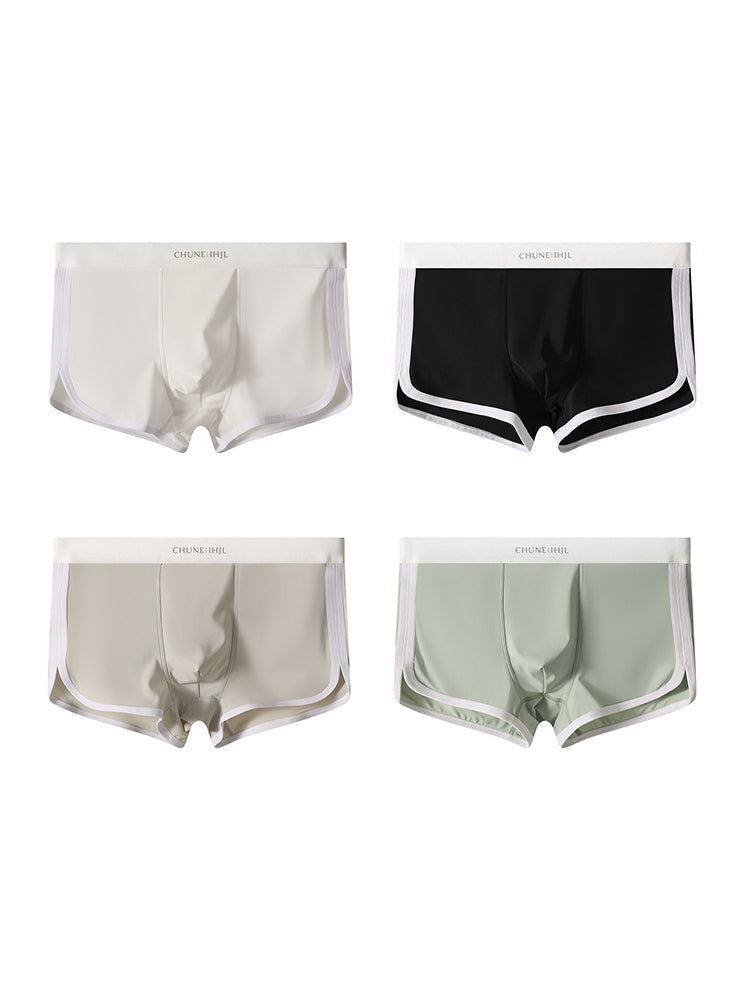 4 Pack Men's Mid-Rise Solid Color Stretch Fit Breathable Trunks | dmunderwear variant image