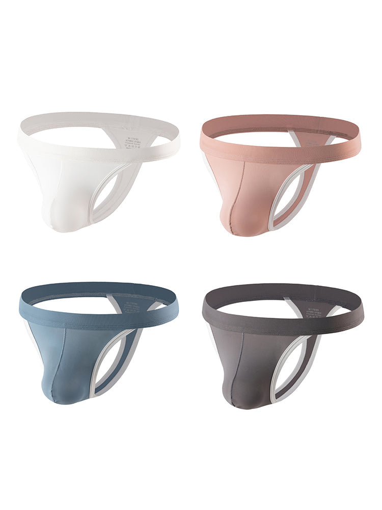 4 Pack Men's Mid-Rise Summer Ice Silk Mesh Thongs | dmunderwear variant image