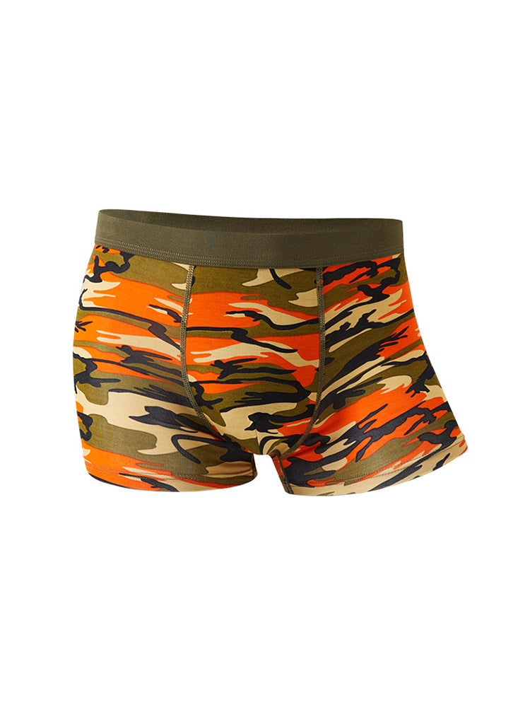 4 Pack Men's Breathable Recycled-Fiber Camo Trunks | dmunderwear detail image 1