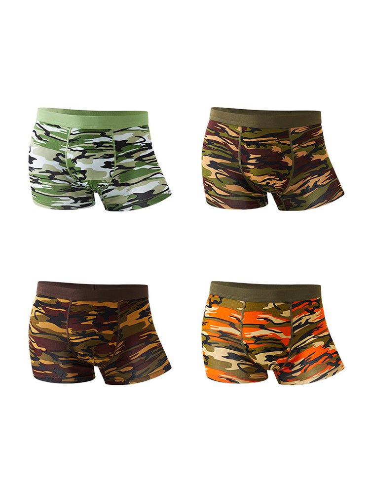 4 Pack Men's Breathable Recycled-Fiber Camo Trunks | dmunderwear detail image 15