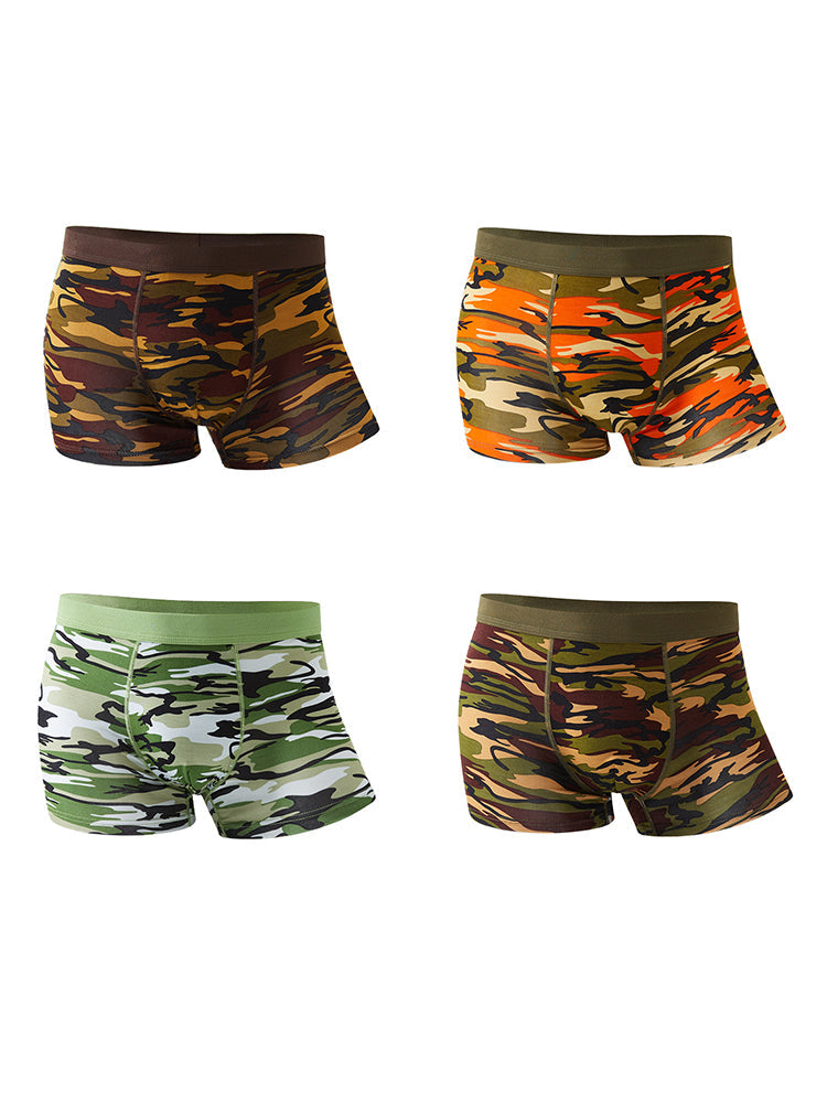 4 Pack Men's Breathable Recycled-Fiber Camo Trunks | dmunderwear variant image